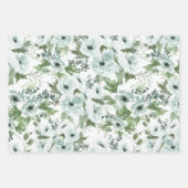 Aquarel anemoon Inpakpapier Set van 3 Vel (Voorkant 3)