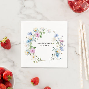 Aquarel Anemoon Krans Servet
