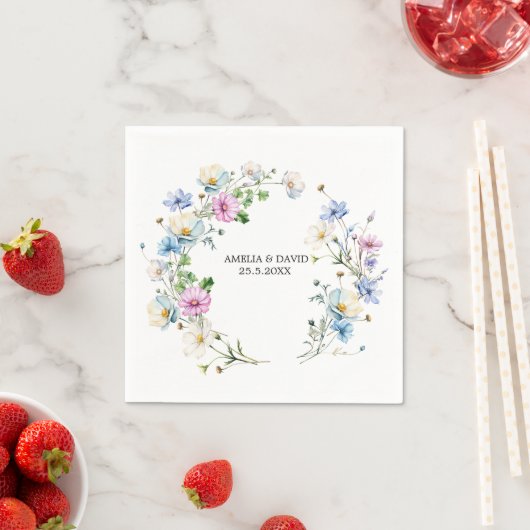 Aquarel Anemoon Krans Servet (Insitu)