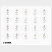 Aquarel Anker Bloemen Maritiem Ronde Sticker (Vel)