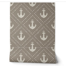 Aquarel Anker Diamant Donker Beige Kust