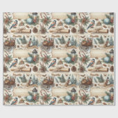Aquarel Antieke Winter/Kerst Script Cadeaupapier (Vlak)