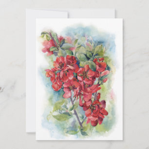 Aquarel appel kweepeer bloem bloemen boom bruiloft kaart