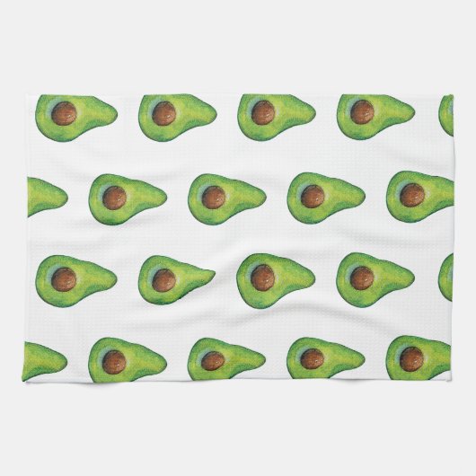 Aquarel Avocado Patroon Theedoek (Horizontaal)