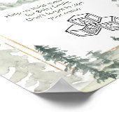 Aquarel Avontuur Bos Versier Blok Bord Poster (Hoek)