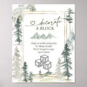 Aquarel Avontuur Bos Versier Blok Bord Poster