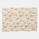 Aquarel Baby Chicks Bloempatroon - Cream Theedoek (Horizontaal)