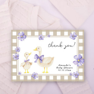 Aquarel baby domme gans baby shower bedankt