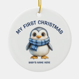 Aquarel Baby Eerste Kerst Foto Keramisch Ornament