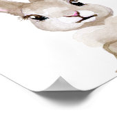 Aquarel Baby Konijn Jong Dierenverblijf Kind Bosgr Poster (Hoek)