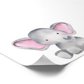 Aquarel baby olifant zittend poster (Hoek)
