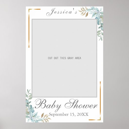 Aquarel Baby Shower Foto Prop Poster (Voorkant)