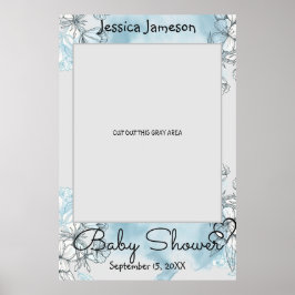 Aquarel Baby Shower Foto Prop Poster