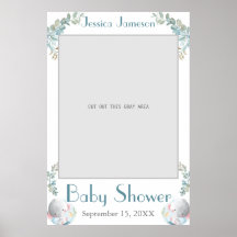 Aquarel Baby Shower Foto Prop Poster