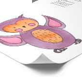 Aquarel Baby Uil Nursery Muur Kunst Poster (Hoek)