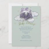 Aquarel Baby Vleermuis Baby Shower Uitnodiging (Voorkant)