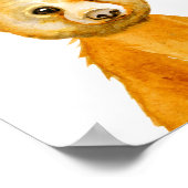 Aquarel Babybeer Welp Slaapkamer Kind Boslandschap Poster (Hoek)