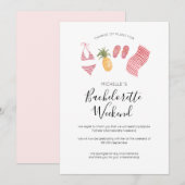 Aquarel Bachelorette Weekend Wijziging van de plan Kaart (Voorkant / Achterkant)