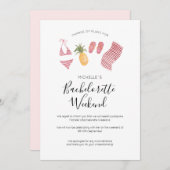 Aquarel Bachelorette Weekend Wijziging van Plannen Kaart (Voorkant / Achterkant)