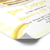 Aquarel Banaan Cake Tijdscapsule 1e verjaardag Poster (Hoek)