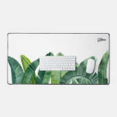 Aquarel banaan palmbladeren gepersonaliseerd bureaumat (Keyboard & Muis)