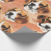 Aquarel Beagle Portret Patroon Inpakpapier (Hoek)