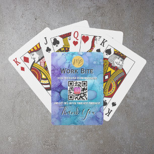 Aquarel Bedankje Zakelijk Instagram QR Code Pokerkaarten
