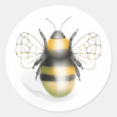 Aquarel Bee Digitaal getekende Sticker (Voorkant)
