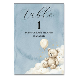 Aquarel Beer Baby Shower Tafelnummer Bord