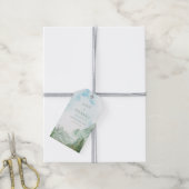 Aquarel Berg Bruiloft Bedankje Favor Tag Cadeaulabel (Met Touw)