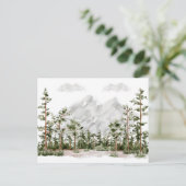 Aquarel Berg en Bos Briefkaart (Staand voorkant)
