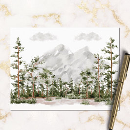 Aquarel Berg en Bos Briefkaart