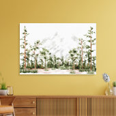 Aquarel Berg en Bos Canvas Afdruk (Insitu (Woonkamer))