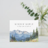 Aquarel Berg Lied Verzoek RSVP Ansichtkaart Uitnodiging Briefkaart (Staand voorkant)