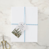 Aquarel Bergbos Landelijke Bruiloft Cadeaulabel (Met Touw)