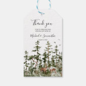 Aquarel Bergbos Landelijke Bruiloft Cadeaulabel (Achterkant)