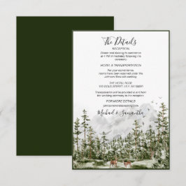 Aquarel Bergbos Landelijke Bruiloft Informatiekaartje