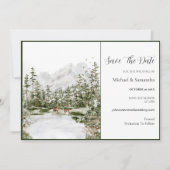 Aquarel Bergbos Rustieke Bruiloft Save The Date (Voorkant)