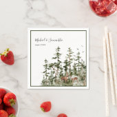 Aquarel Bergbos Rustieke Bruiloft Servet (Insitu)