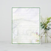 Aquarel bergen en bloemen (Staand voorkant)