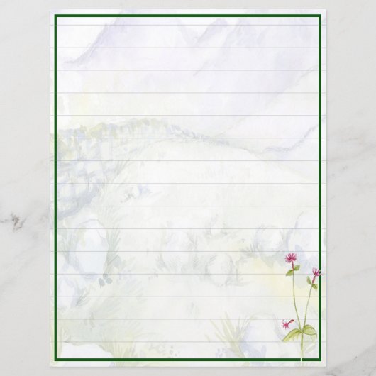 Aquarel bergen en bloemen (Voorkant)