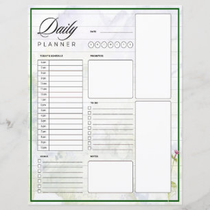 Aquarel bergen en bloemen planner