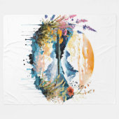 Aquarel berglandschap fleece deken (Voorkant (Horizontaal))