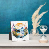 Aquarel berglandschap fotoplaat (Insitu)
