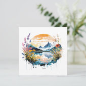 Aquarel berglandschap kaart (Staand voorkant)