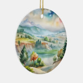 Aquarel Berglandschap Keramisch Ornament (Rechts)