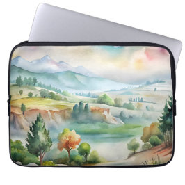 Aquarel berglandschap laptop sleeve