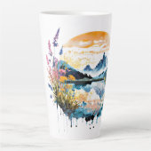 Aquarel berglandschap latte mok (Voorkant)