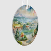 Aquarel Berglandschap Ornament (voorkant)