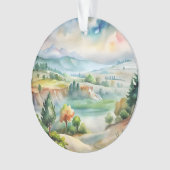 Aquarel Berglandschap Ornament (voorkant)
